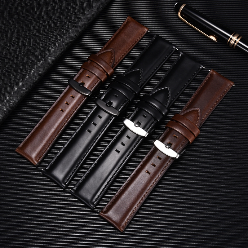 Business Genuine Leather Strap - Leather Watch Band Men บทวิจารณ์และราคา