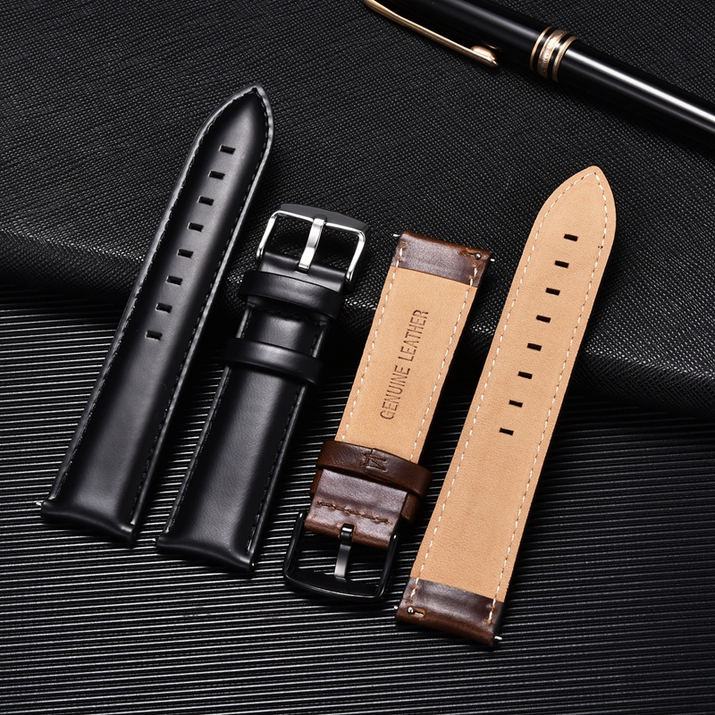 Business Genuine Leather Strap - Leather Watch Band Men บทวิจารณ์และราคา