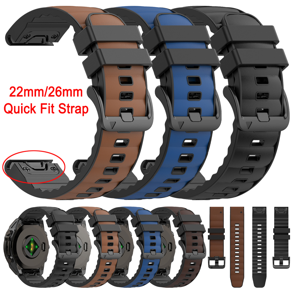 Quick Fit 22mm 26mm Leather+Si - Leather Strap Quick Release บทวิจารณ์และราคา