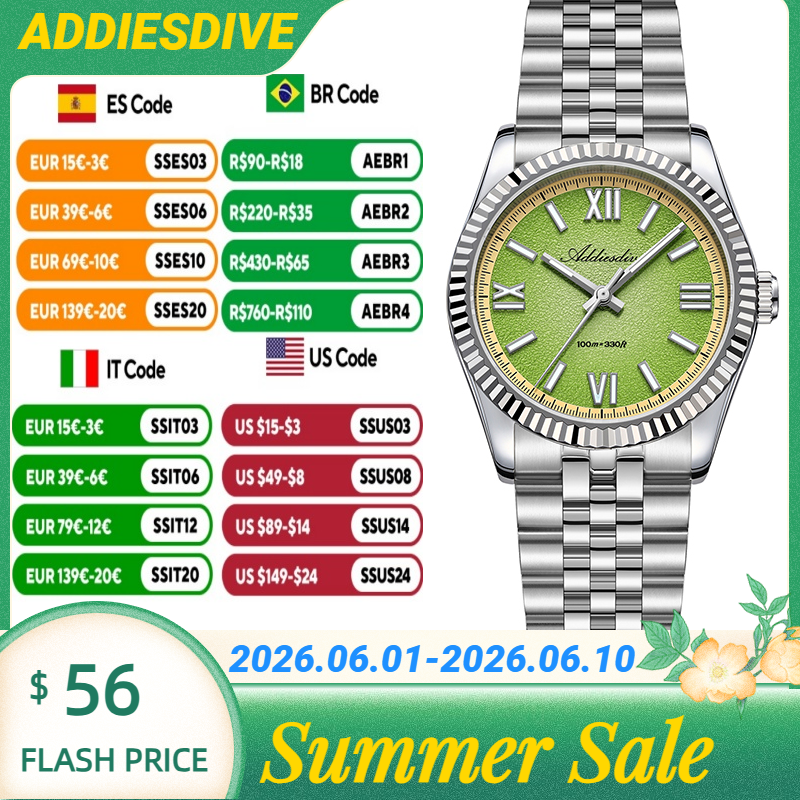 ADDIESDIVE Hight Quality Sapph - Stainless Bracelet Diver บทวิจารณ์และราคา