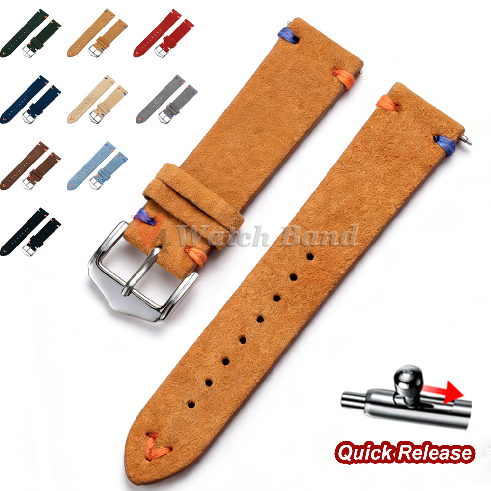 18mm 20mm 22mm Vintage Suede L - Suede Strap Watch บทวิจารณ์และราคา