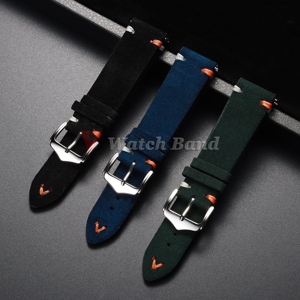 18mm 20mm 22mm Vintage Suede L - Suede Strap Watch บทวิจารณ์และราคา