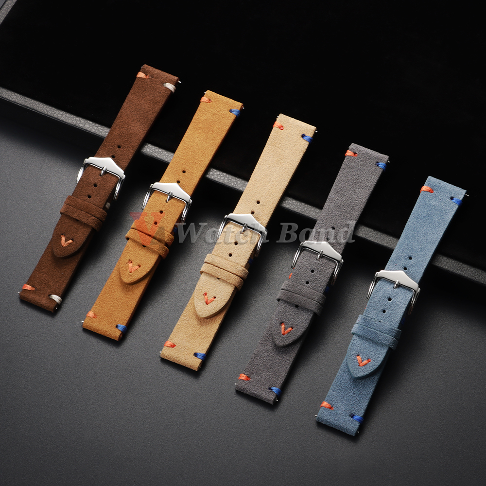 18mm 20mm 22mm Vintage Suede L - Suede Strap Watch บทวิจารณ์และราคา