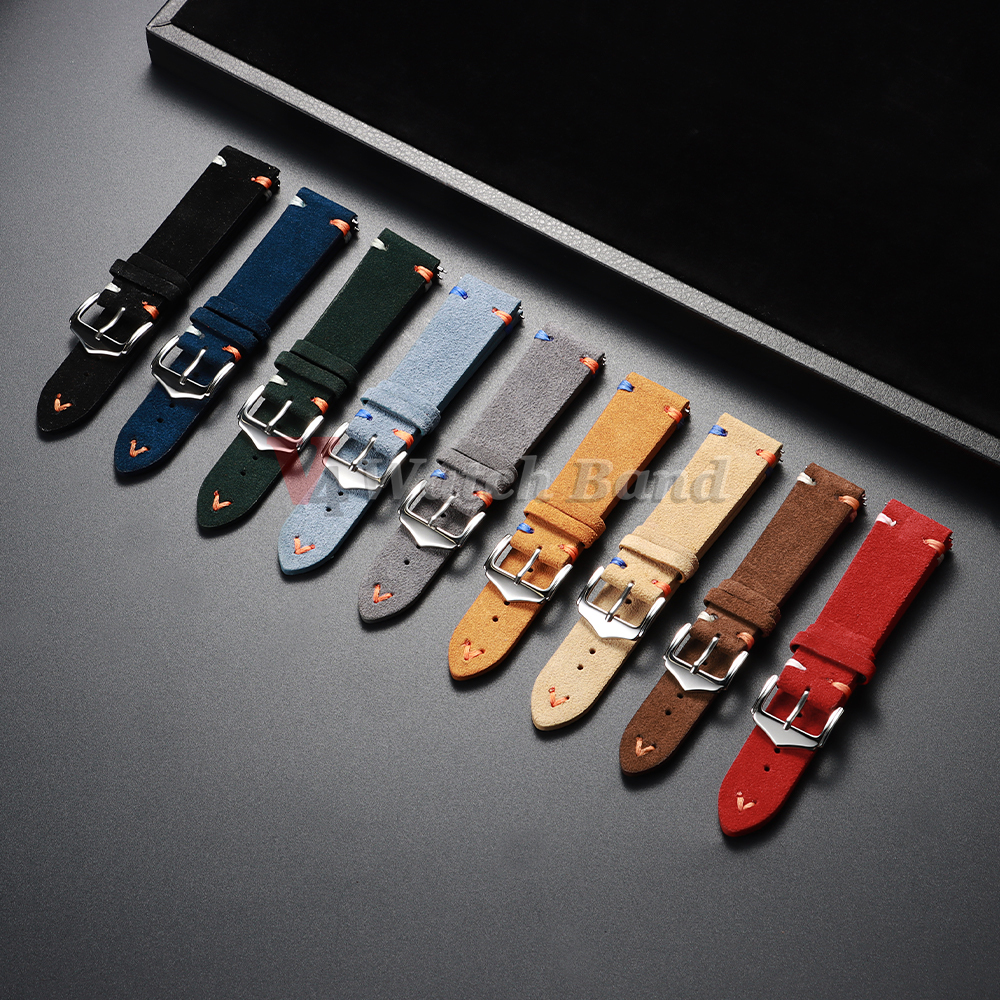 18mm 20mm 22mm Vintage Suede L - Suede Strap Watch บทวิจารณ์และราคา