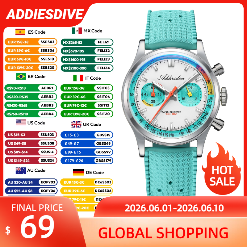 ADDIESDIVE NEW Multifunction C - Rubber Strap Diver บทวิจารณ์และราคา