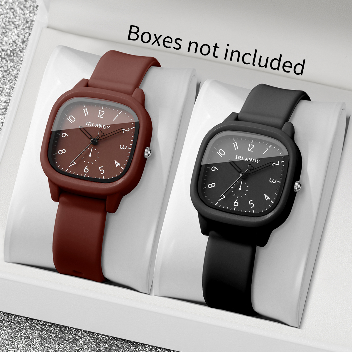2PCS Fashion Square Arabic Dia - Silicone Band Women บทวิจารณ์และราคา