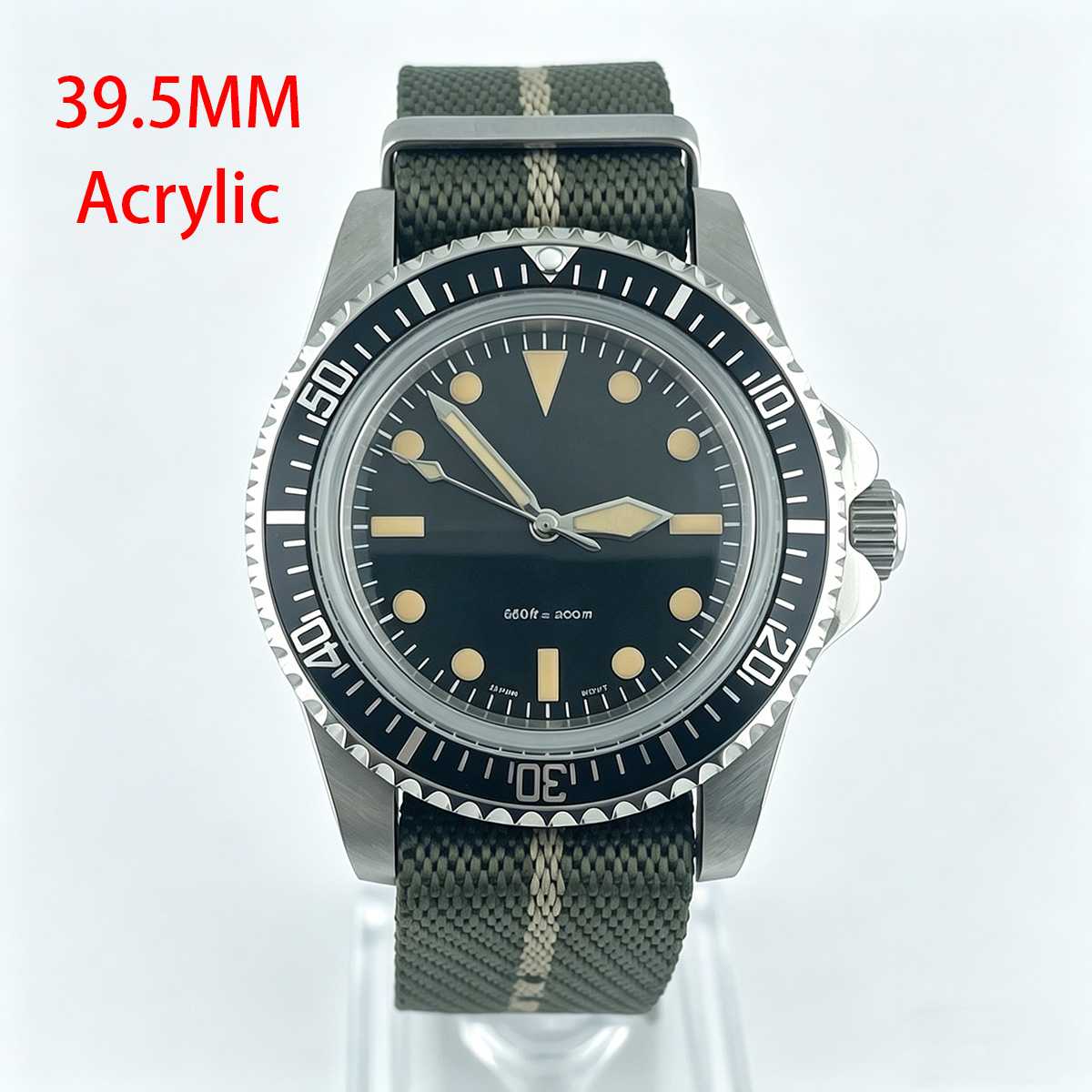 39.5mm Diver Retro watch acryl - Tropic Strap Vintage บทวิจารณ์และราคา