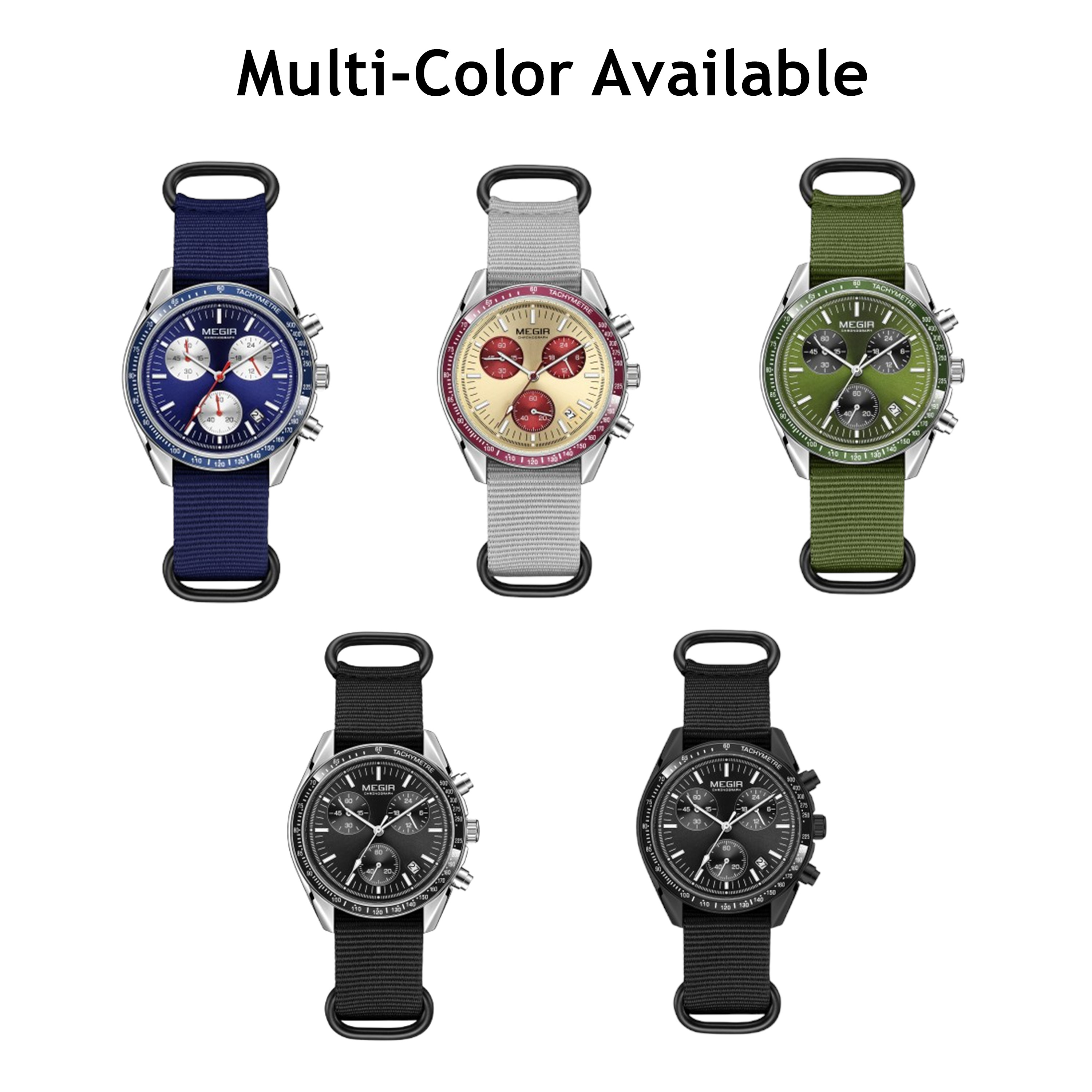 MEGIR Chronograph Canvas Strap - Canvas Strap Watch บทวิจารณ์และราคา