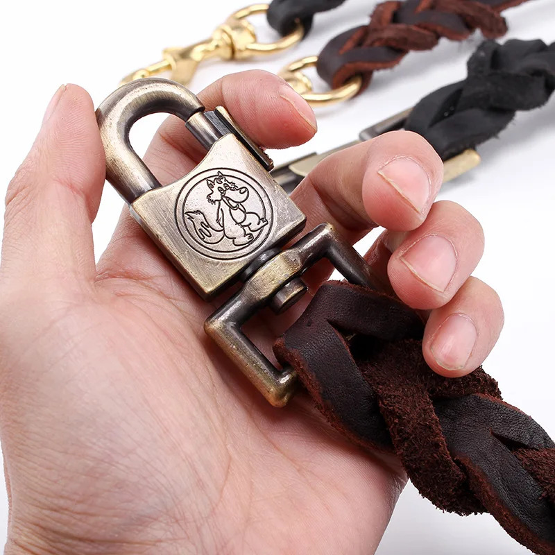 Genuine Leather Dog Leash - To - Leather Strap Quick Release บทวิจารณ์และราคา