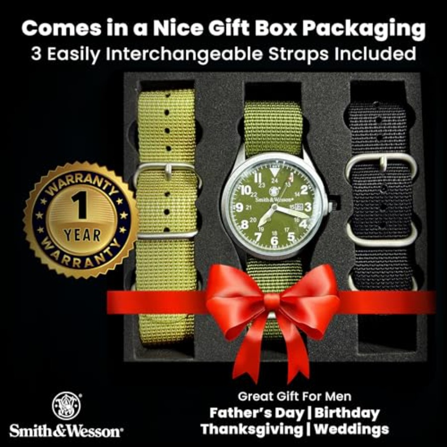 Men's Military Watch, 3 Interc - Canvas Strap Watch บทวิจารณ์และราคา