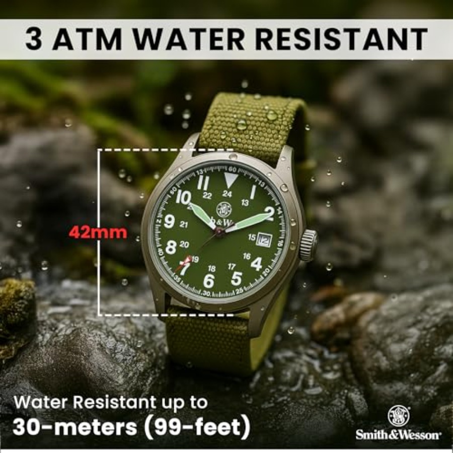 Men's Military Watch, 3 Interc - Canvas Strap Watch บทวิจารณ์และราคา