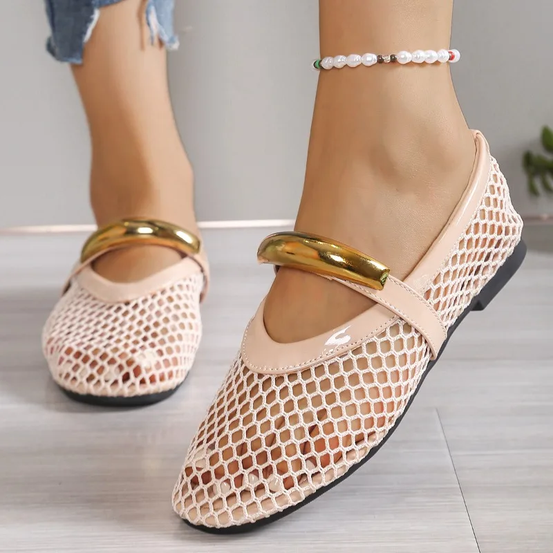 Women's Breathable Summer Roun - Mesh Strap Metal บทวิจารณ์และราคา