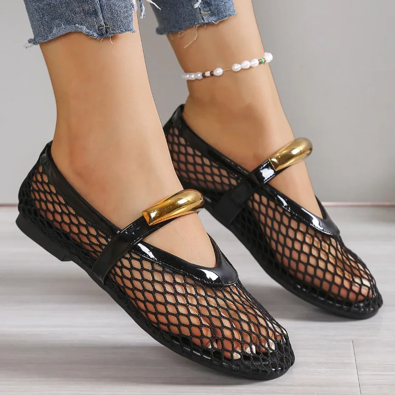 Women's Breathable Summer Roun - Mesh Strap Metal บทวิจารณ์และราคา