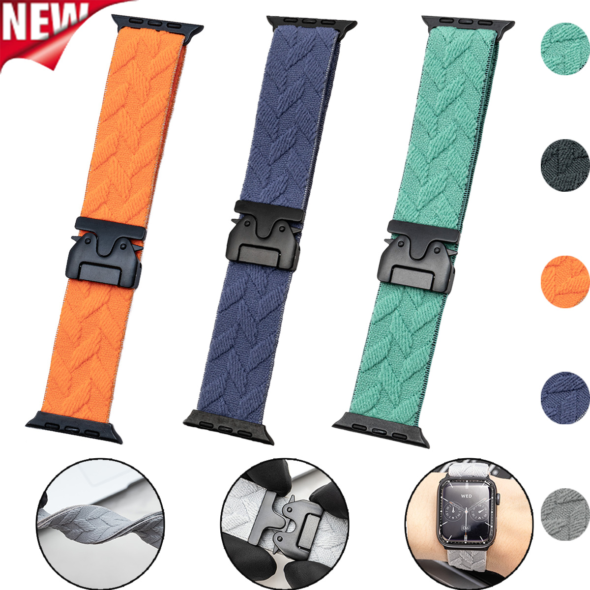 nylon strap for iwatch 10 9 8  - Parachute Strap Elastic บทวิจารณ์และราคา