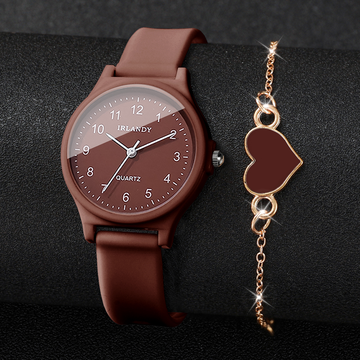 2PCS Fashion Arabic Dial Women - Silicone Band Women บทวิจารณ์และราคา
