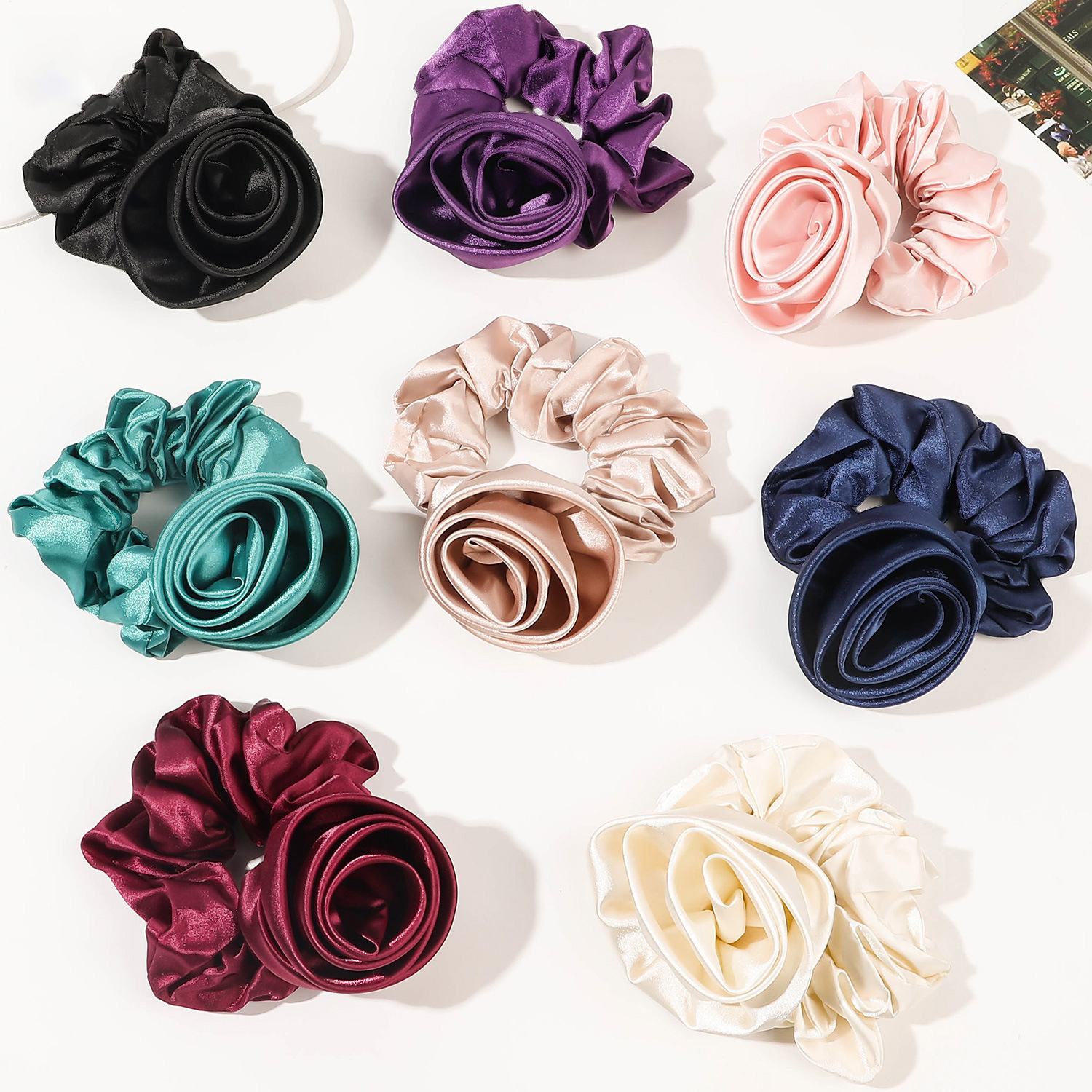 Korean Women Rose Elastic Hair - Silicone Band Women บทวิจารณ์และราคา