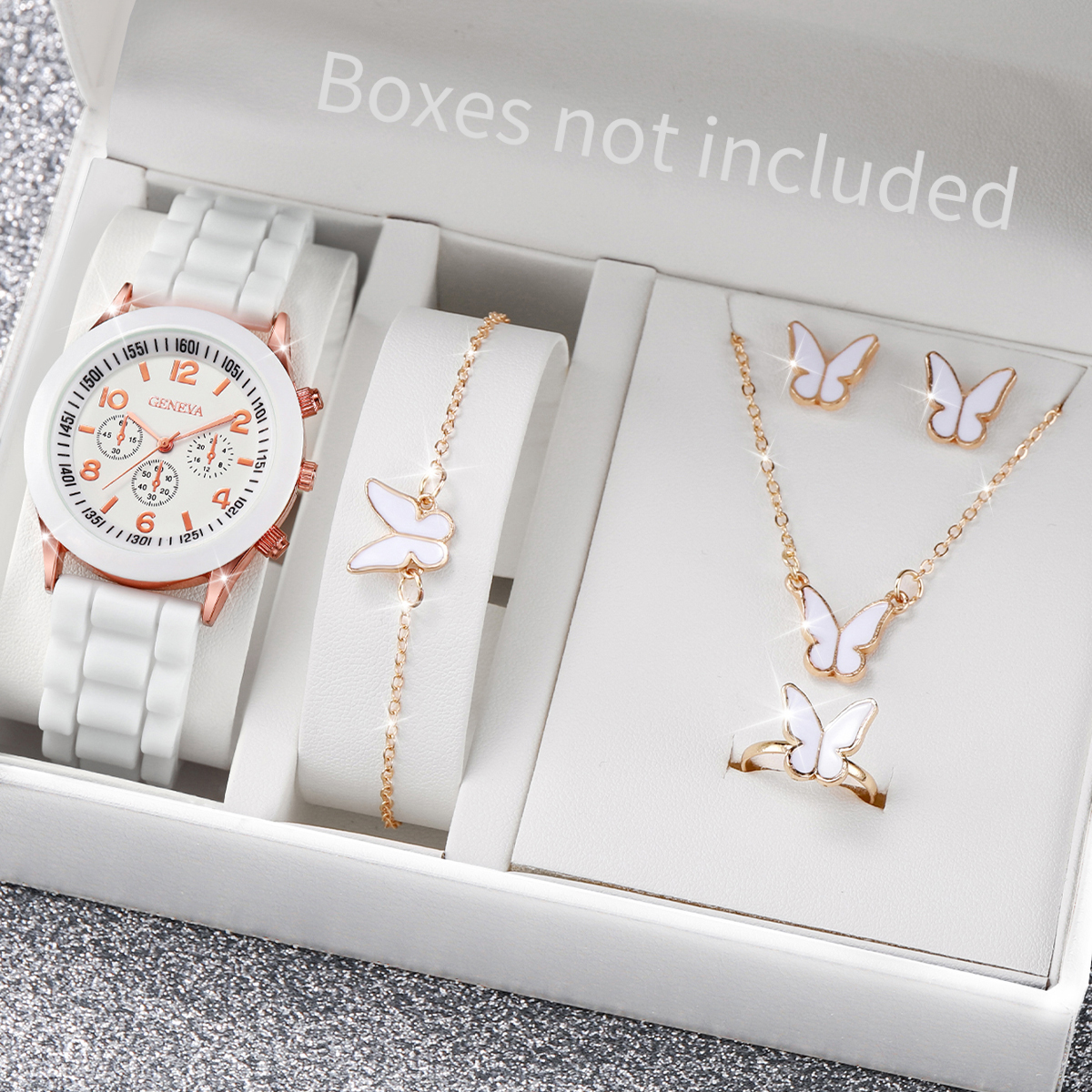 5/6PCS Fashion Women Watches J - Silicone Band Women บทวิจารณ์และราคา