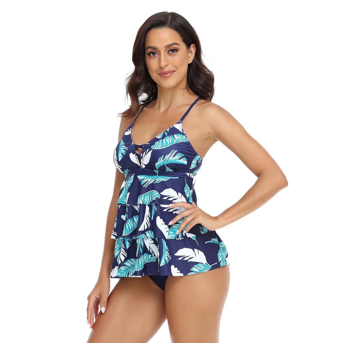 Woman Tankini Tropical Leaf Pr - Tropic Strap Vintage บทวิจารณ์และราคา