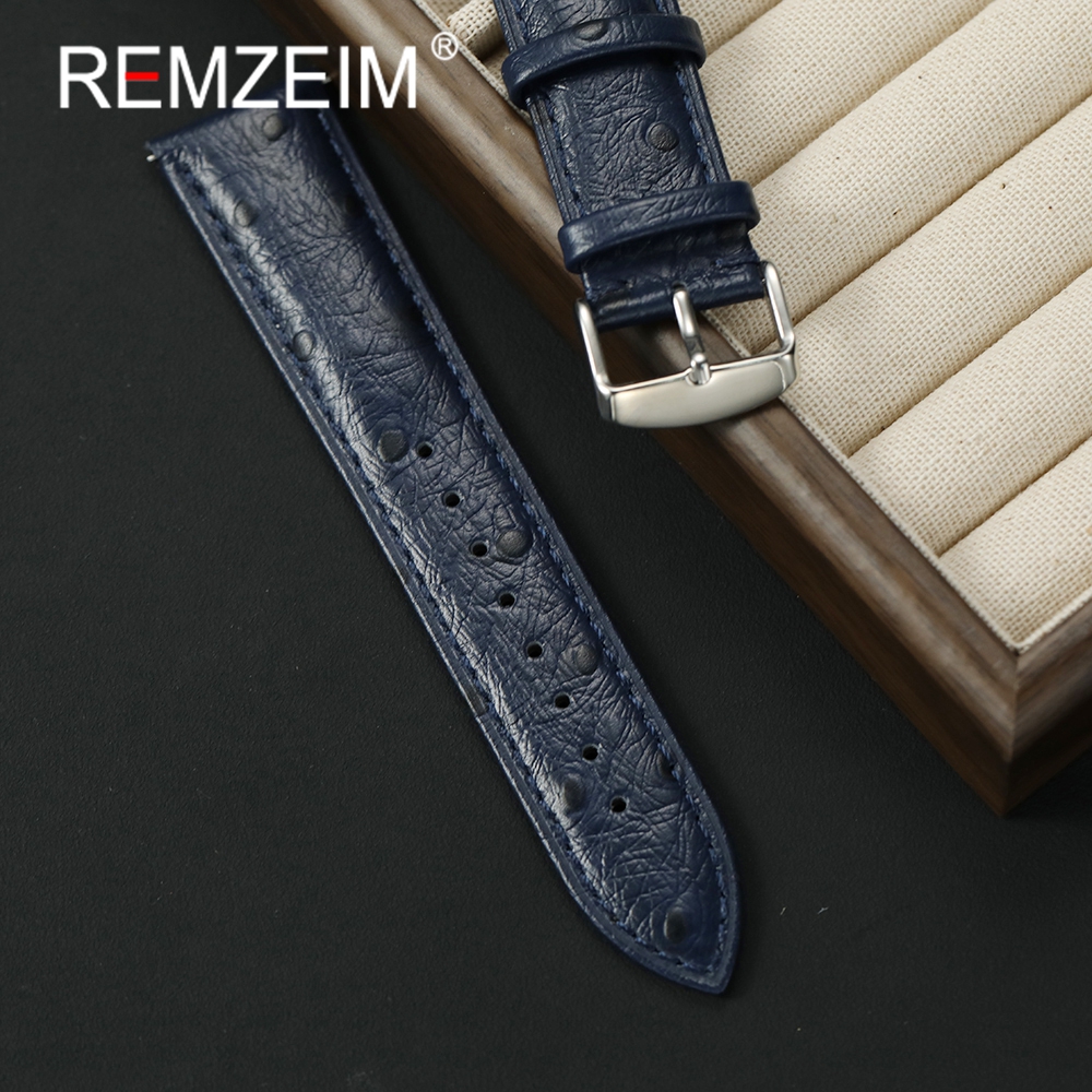 Ostrich Pattern Genuine Leathe - Leather Strap Quick Release บทวิจารณ์และราคา