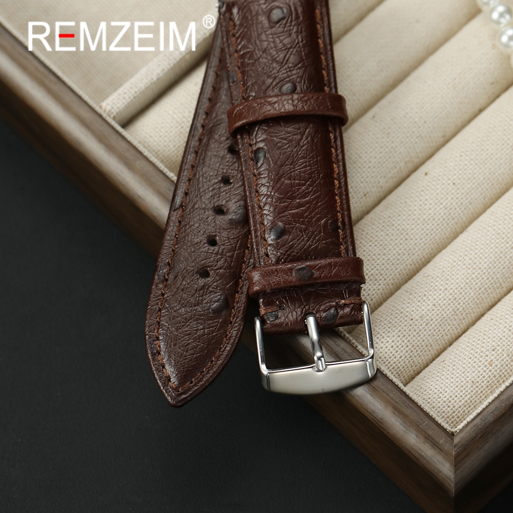 Ostrich Pattern Genuine Leathe - Leather Strap Quick Release บทวิจารณ์และราคา