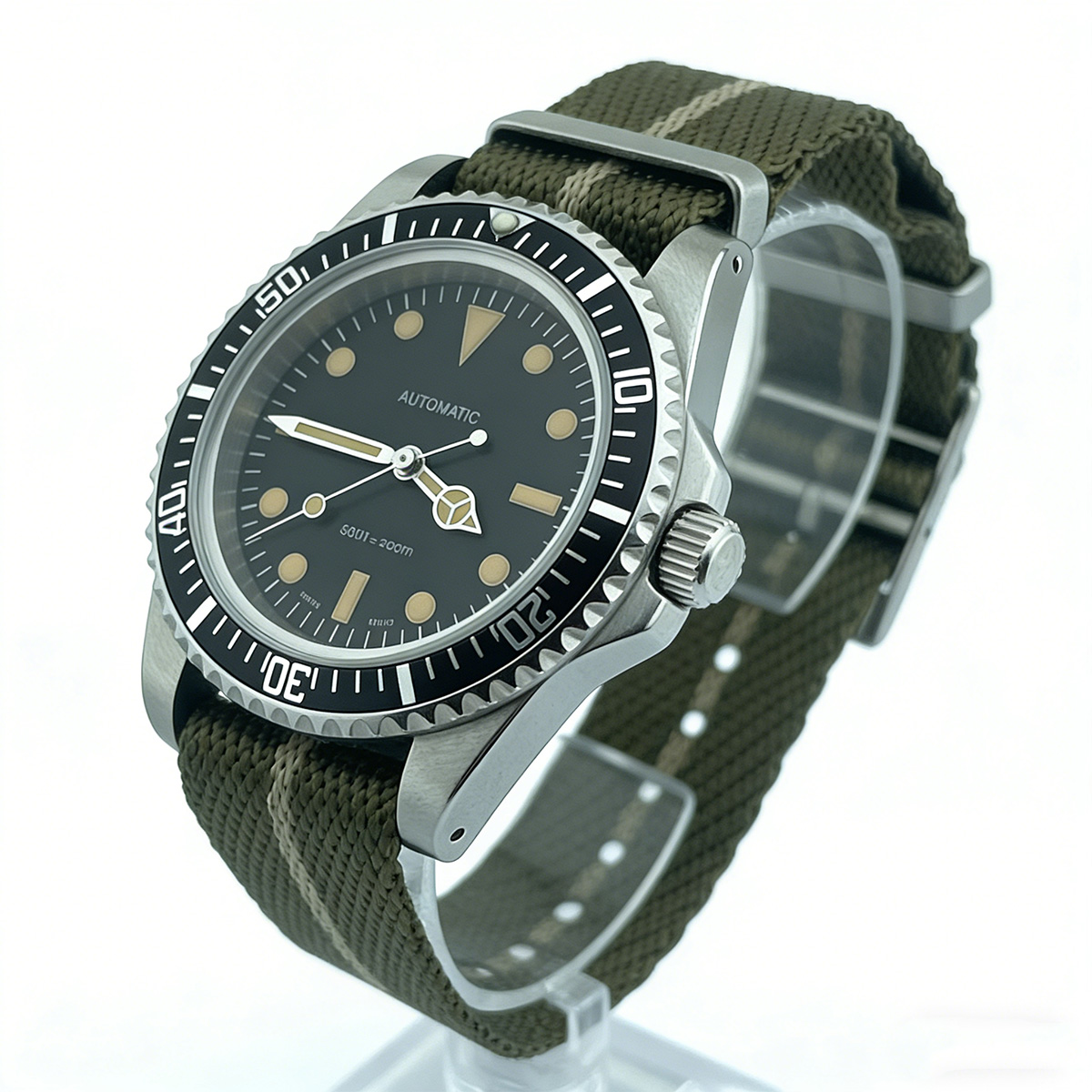 39.5mm Diver Retro watch sapph - Tropic Strap Vintage บทวิจารณ์และราคา