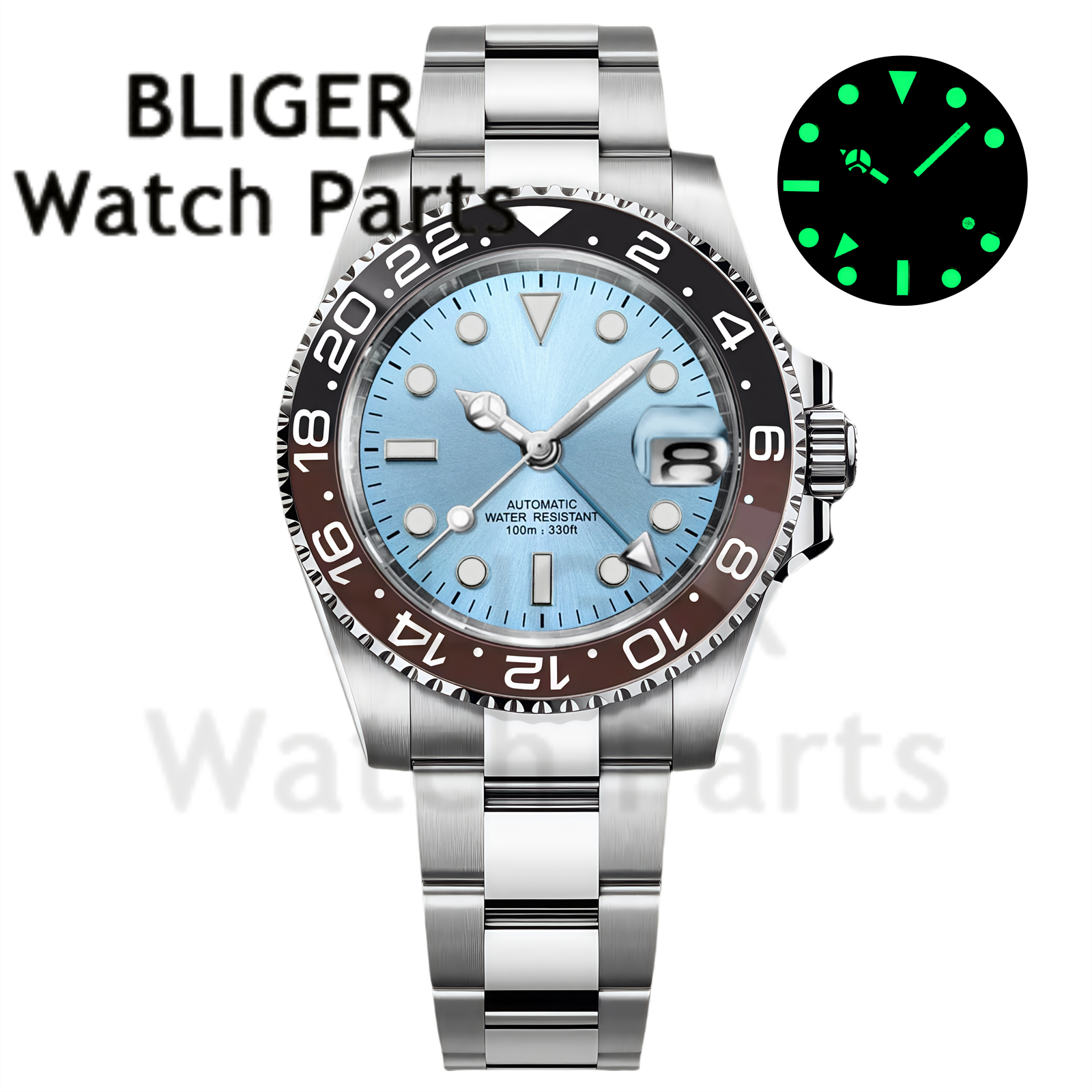 Custom Fashion GMT 40mm Men NH - Stainless Bracelet Diver บทวิจารณ์และราคา