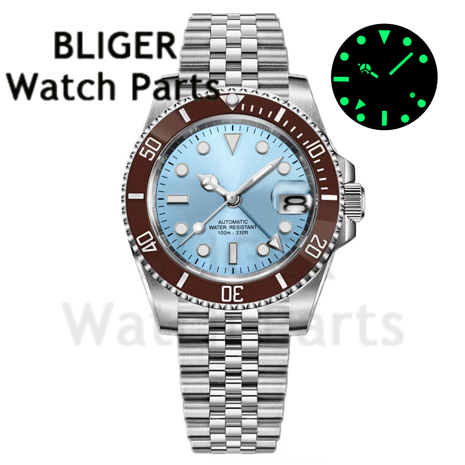 Custom Fashion GMT 40mm Men NH - Stainless Bracelet Diver บทวิจารณ์และราคา