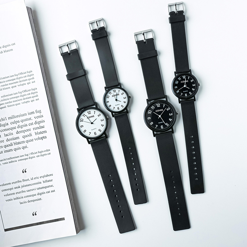Simple Black Watch Quartz Watc - Silicone Band Women บทวิจารณ์และราคา