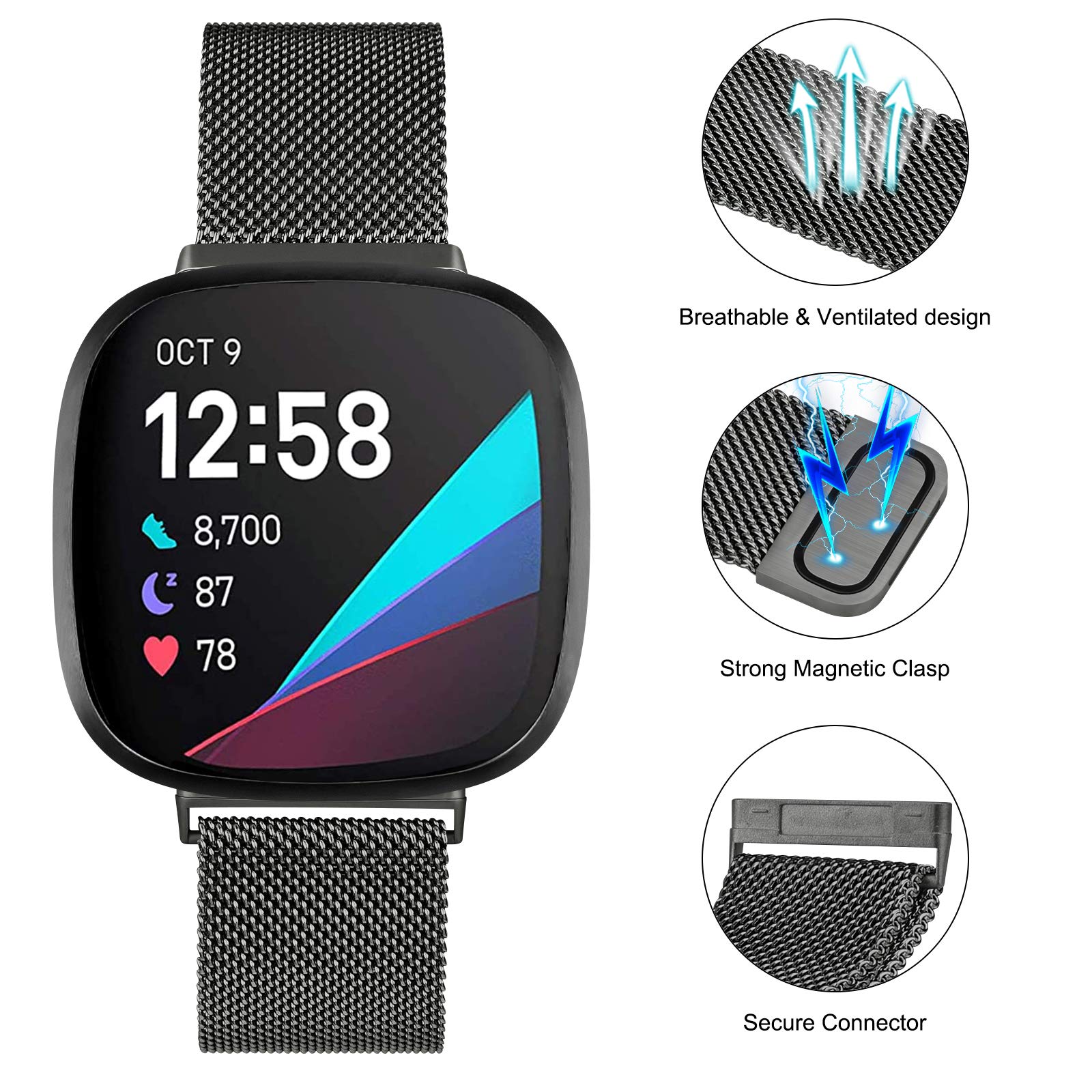 Milanese Loop strap for Fitbit - Milanese Loop Magnetic บทวิจารณ์และราคา