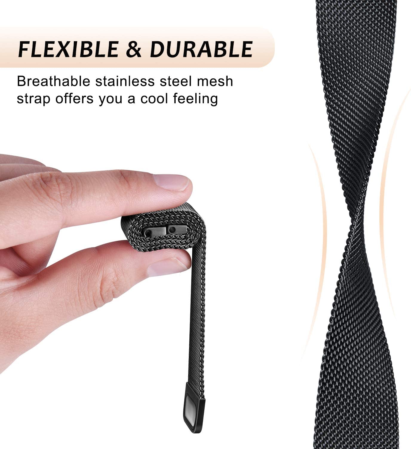 Milanese Loop strap for Fitbit - Milanese Loop Magnetic บทวิจารณ์และราคา