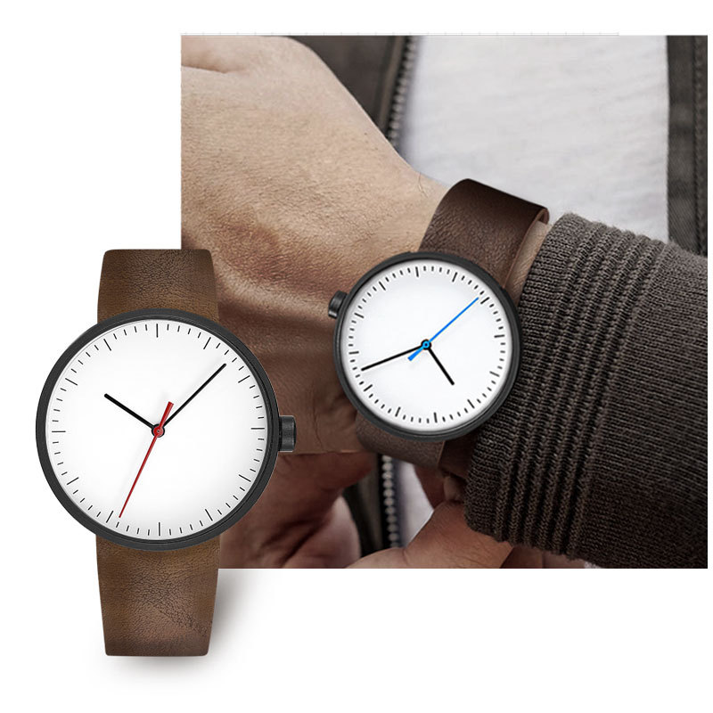 UTHAI Watch Men Simple Trendy  - Leather Watch Band Men บทวิจารณ์และราคา